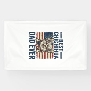 Best Chihuahua Dad Ever Patriotic Dog Shirt Design Banner