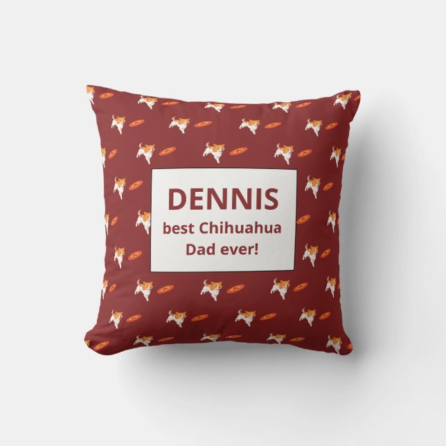 Best Chihuahua Dad Ever Red Cushion (Front)