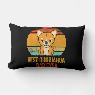Best Chihuahua Dad Ever Vintage Distressed Lumbar Cushion