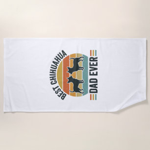 Best Chihuahua Dad Ever Vintage Dog Lover Shirt_1 Beach Towel