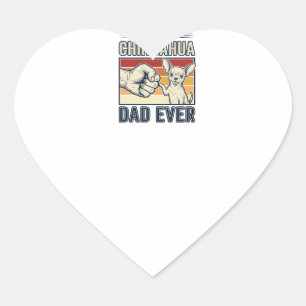 Best Chihuahua Dad Ever Vintage Dog Shirt Design_1 Heart Sticker