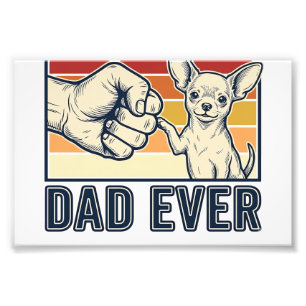 Best Chihuahua Dad Ever Vintage Dog Shirt Design_1 Photo Print