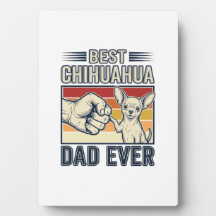 Best Chihuahua Dad Ever Vintage Dog Shirt Design_1 Plaque