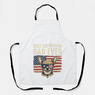 Best Chihuahua Dad Ever Vintage Patriotic Dog Desi Apron
