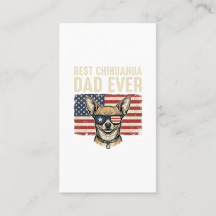 Best Chihuahua Dad Ever Vintage Patriotic Dog Desi Business Card