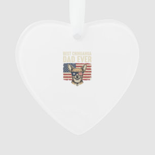 Best Chihuahua Dad Ever Vintage Patriotic Dog Desi Ornament