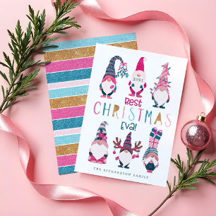 Best Christmas Eva! Funny & Bright Gnomes Holiday Card