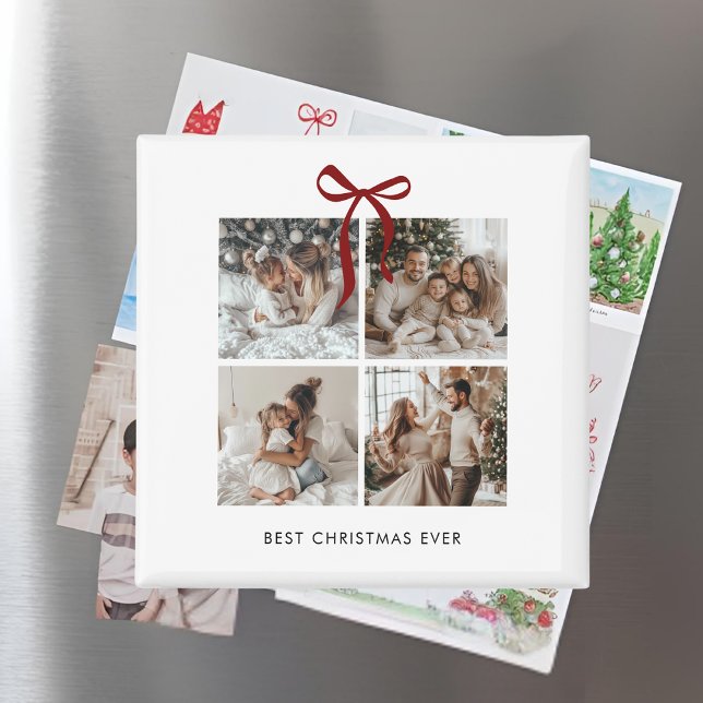 Best Christmas Ever Family Photo Collage Gift Magnet (Creator Uploaded)