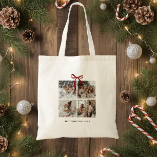Best Christmas Ever Family Photo Collage Gift Tote Bag