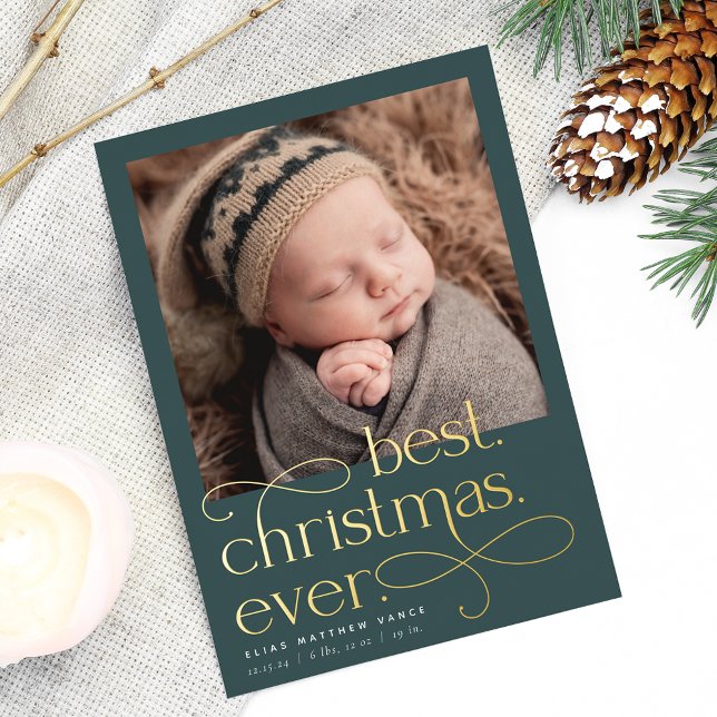 Best Christmas Ever Holiday Birth Announcement (Creator Uploaded)