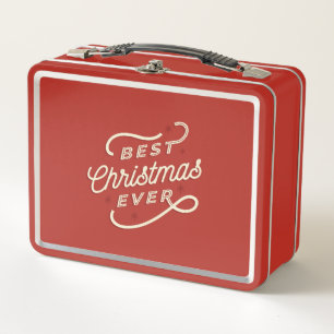 Best Christmas Ever Saying Xmas Gift Metal Lunch Box