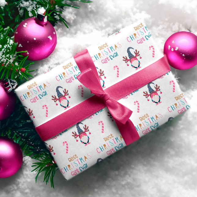 Best Christmas Gift Eva! Funny & Bright Gnome Wrapping Paper (Best Christmas Gift Eva! Funny & Bright Gnome Wrapping Paper)