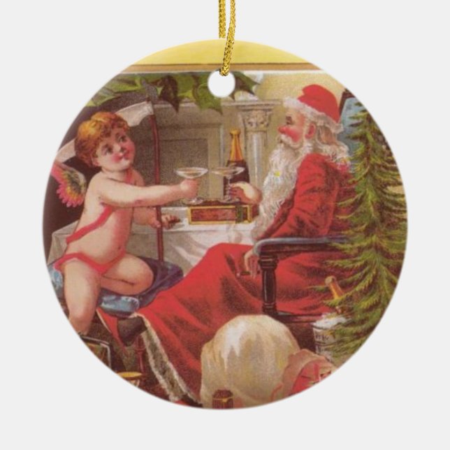 Best Christmas Ornaments - 2 Sided Vintage Santas (Front)