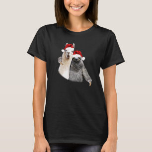 Best Christmas Pals Sloth & Llama Funny Christmas T-Shirt