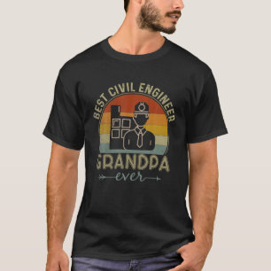 Best Civil Engineer Grandpa Ever Retro Graphic Fat T-Shirt