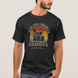 Best Civil Engineer Grandpa Ever Retro Graphic Fat T-Shirt