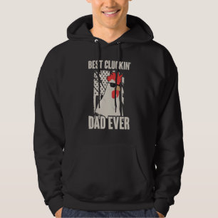 Best Cluckin' Dad Ever Chicken American Flag Hoodie
