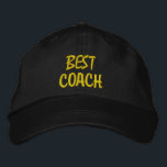 Best Coach, Appreciation Gift for Sports Coach,  Embroidered Hat<br><div class="desc">Sporty cap embroidered with "Best Coach" - perfect as a birthday or appreciation gift to your sports coach.</div>