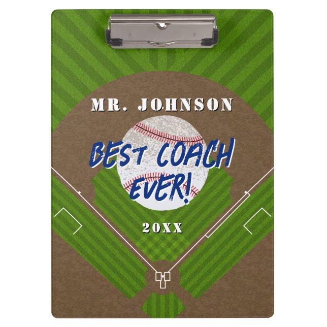 Best Coach Ever Baseball Clipboard (Front)