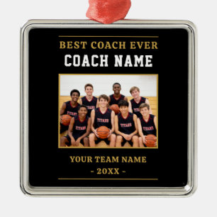 Best Coach Ever Basketball Photo Metal Tree Decoration