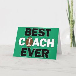 Best Coach Ever Football Coaches Sports Team Thank You Card