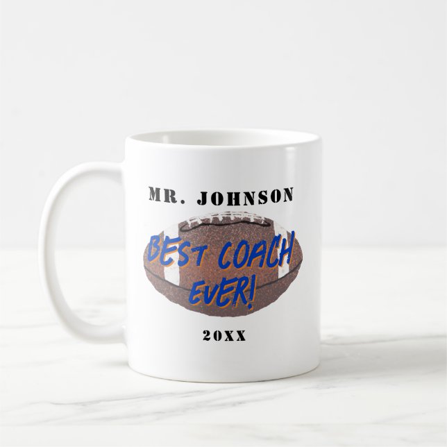 Best Coach Ever - Football Coffee Mug (Left)