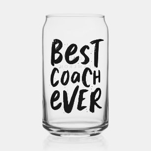 Best coach ever fun black personalized sports gift can glass