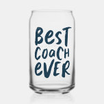 Best coach ever fun navy personalised sports gift<br><div class="desc">Best coach ever! Celebrate a super season with this personalised glass featuring a fun hand-lettered graphic on the front and room for the coach's name and the team's accomplishments on the back. Great for athletes young and old - from toddlers to professionals - and a wide range of sports like...</div>