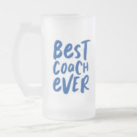 Best coach ever fun personalised gift blue sports