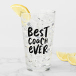 Best coach ever fun personalised gift sports glass<br><div class="desc">Best coach ever! Celebrate a super season with this personalised glass featuring a fun handlettered graphic on the front and room for the coach's name and the team's accomplishments on the back. Great for athletes young and old - from toddlers to professionals - and a wide range of sports like...</div>