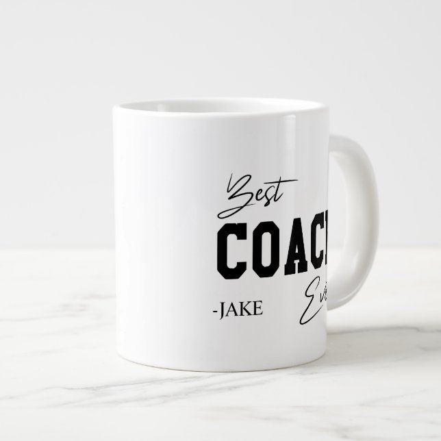 Best Coach Ever Personalised  Appreciation Gift  Large Coffee Mug (Front Right)