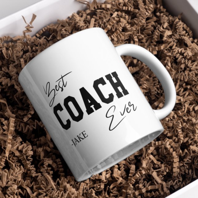 Best Coach Ever Personalised  Appreciation Gift  Two-Tone Coffee Mug (Creator Uploaded)
