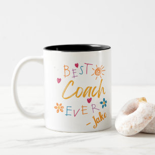Best Coach Ever Personalised sports coach gift Two-Tone Coffee Mug