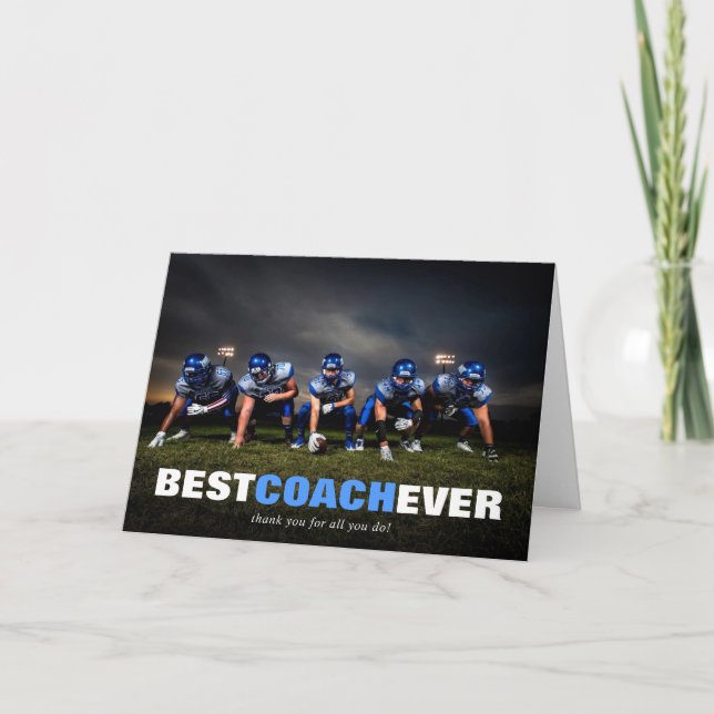 Best Coach Ever Photo Custom Appreciation Card (Front)