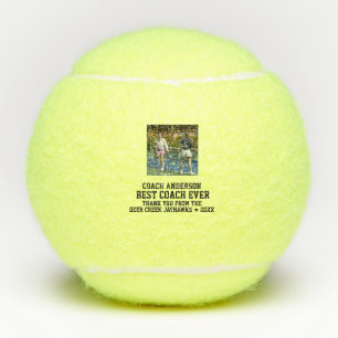 Best Coach Ever Sports Modern Thank You Photo Tennis Balls