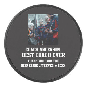 Best Coach Ever Sports Modern Thank You Unique Hockey Puck
