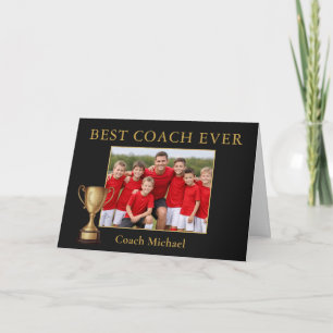 Best Coach Ever Team Photo  Thank You Card