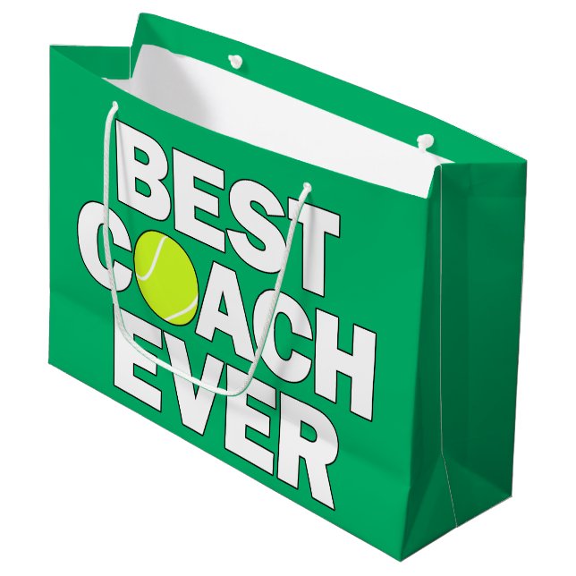 Best Coach Ever Tennis Coach Gift Bag (Front Angled)
