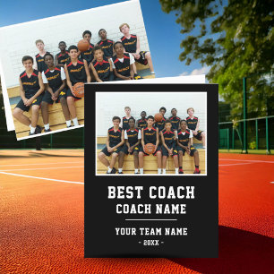 Best Coach Team Name Photo Thank You Card