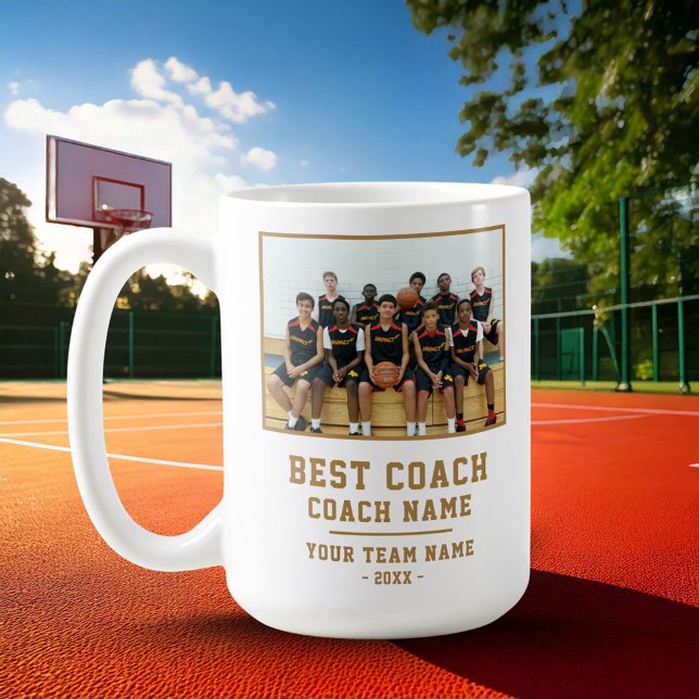 Best Coach Team Name Photo Thank you Coffee Mug (Creator Uploaded)