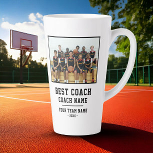 Best Coach Team Name Photo Thank you Latte Mug