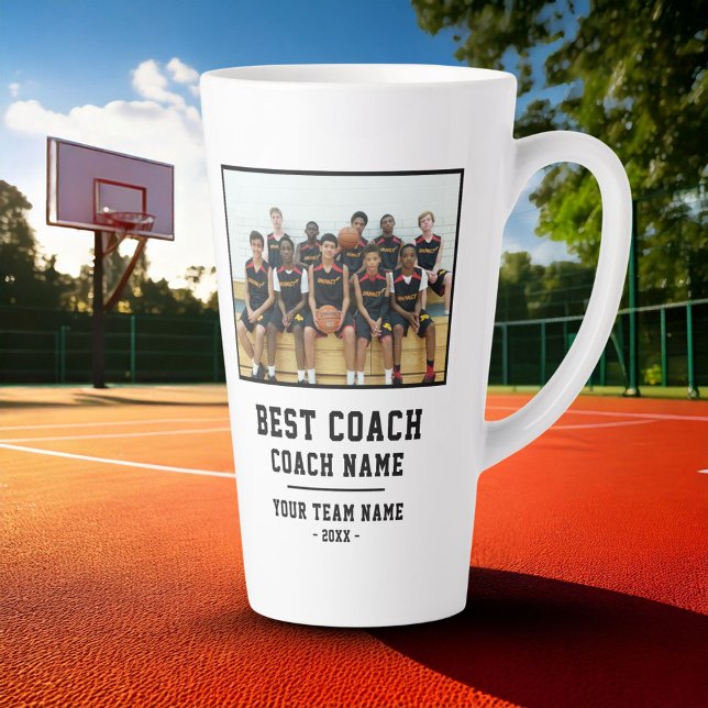 Best Coach Team Name Photo Thank you Latte Mug (Creator Uploaded)