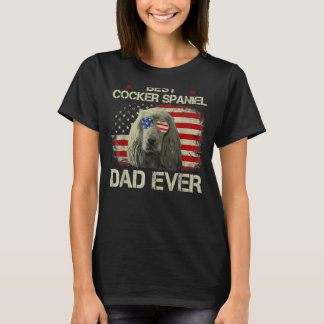 Best Cocker Spaniel Dad Ever US Flag Dog Lover Fat T-Shirt