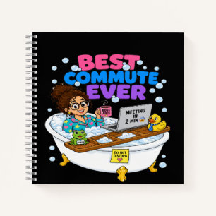 Best Commute Ever Funny Work From Home Design Notebook