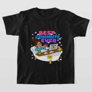 Best Commute Ever Funny Work From Home Design T-Shirt