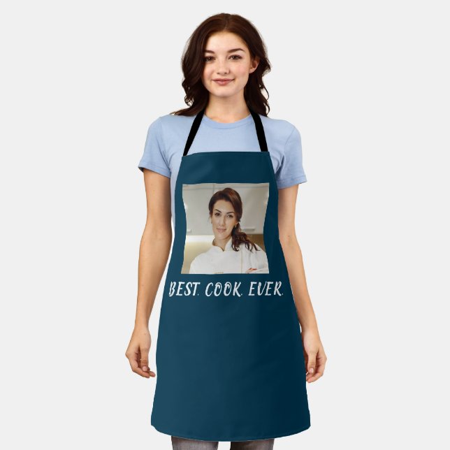Best Cook Ever Personalised Photo Apron (Worn)