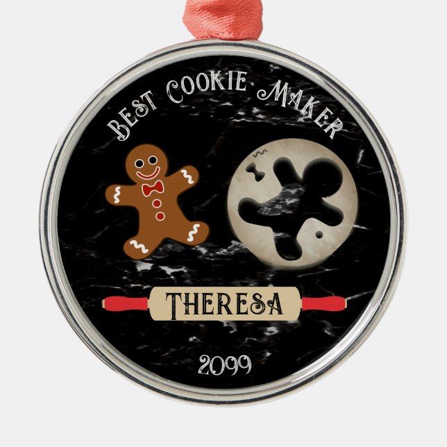 Best Cookie Maker Personalised Gingerbread  Metal  Tree Decoration (Front)