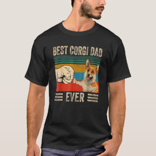 Best Corgi Dad Ever Bump Fit Vintage Retro T-Shirt