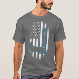Best Corgi Dad Ever Corgi Dog Father American Flag T-Shirt