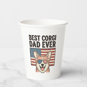 Best Corgi Dad Ever Patriotic Vintage Dog Shirt_1 Paper Cups
